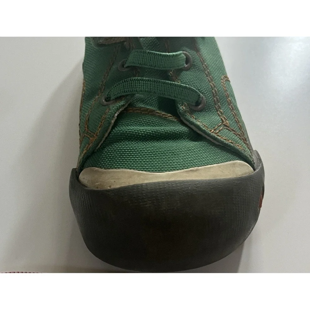 KEEN Little Kids Size 10 Shoes Rubber Toe Canvas Sneakers Play Green Orange